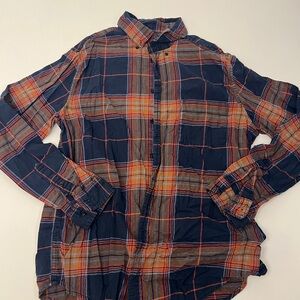 Goodfellow & Co Men's Checkered Shirt - Blue and Orange